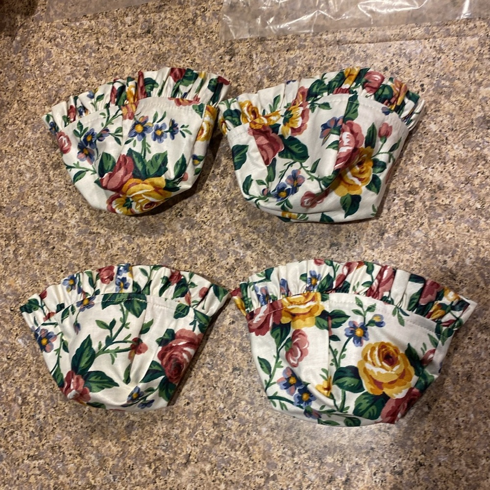 4 Longaberger Thyme Fabric Basket Liners Garden Splendor Floral - Picture 4 of 14